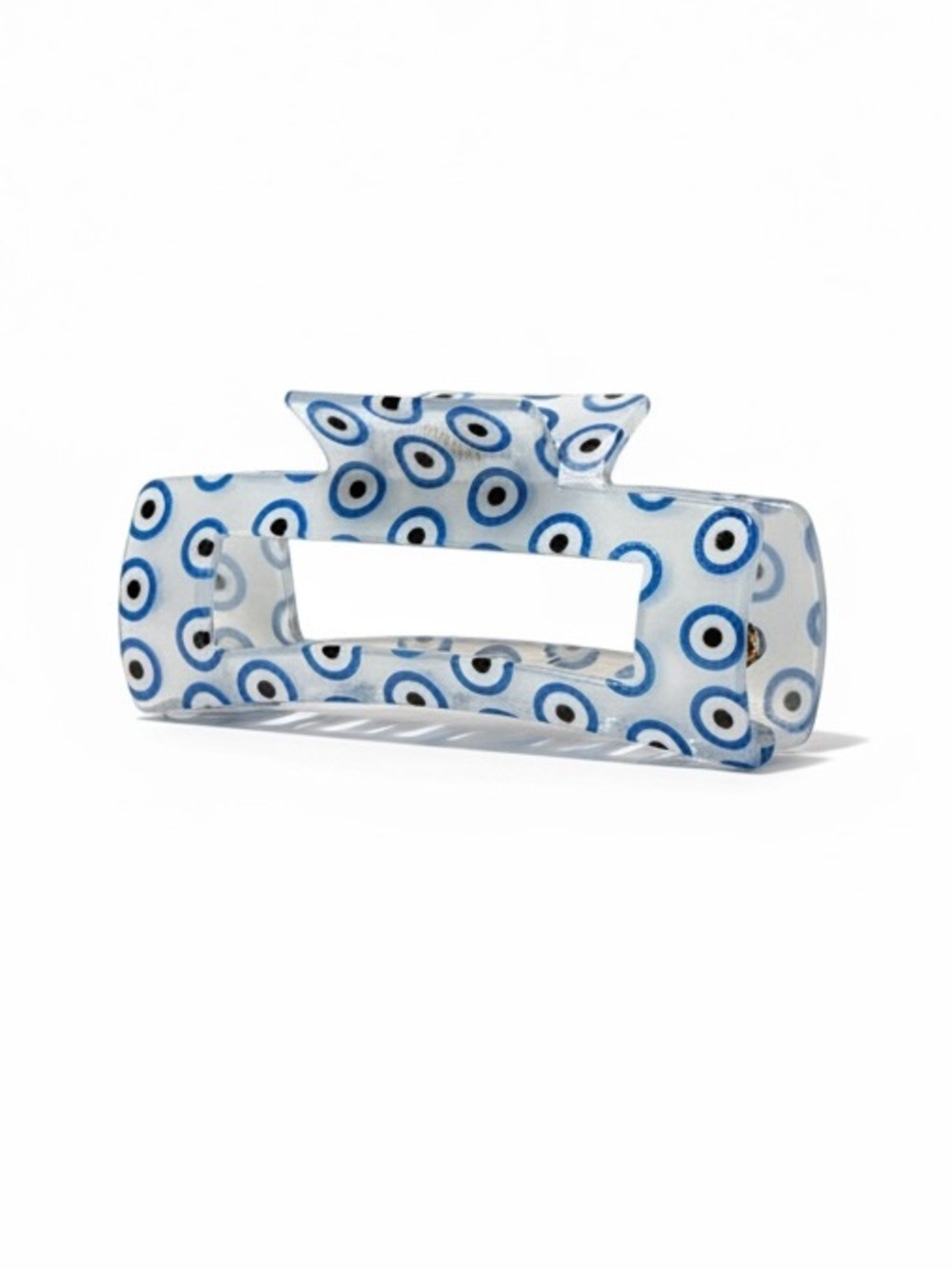 New Light Blue Black & White Evil Eye Protection 4” Lobster Claw Hair Clip Boho